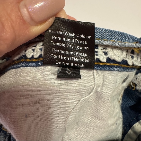 POL Distressed High Waist Denim Mini Skirt Raw Hem | Size Small | NWOT - Picture 8 of 8